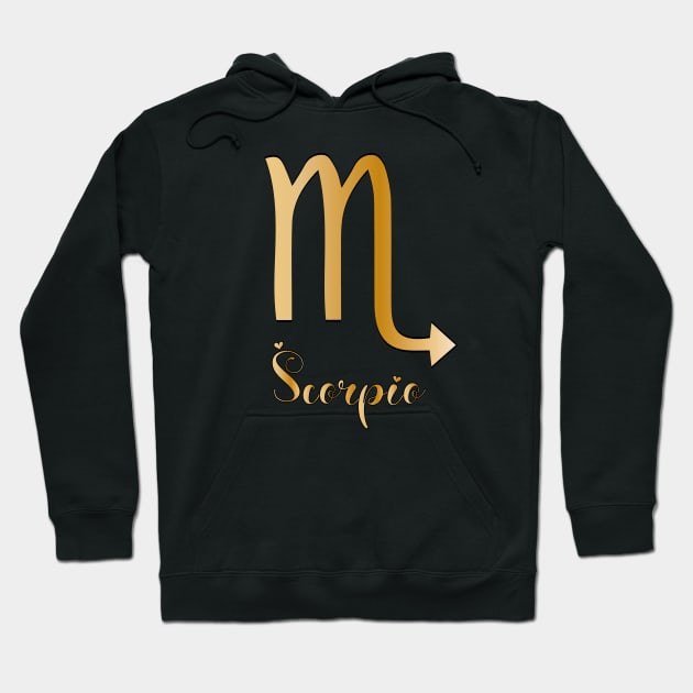 Scorpio Zodiac Sign golden Hoodie by Symbolsandsigns